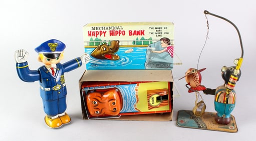 Japan Tin Toys with Mint Yone Happy Hippo In Box