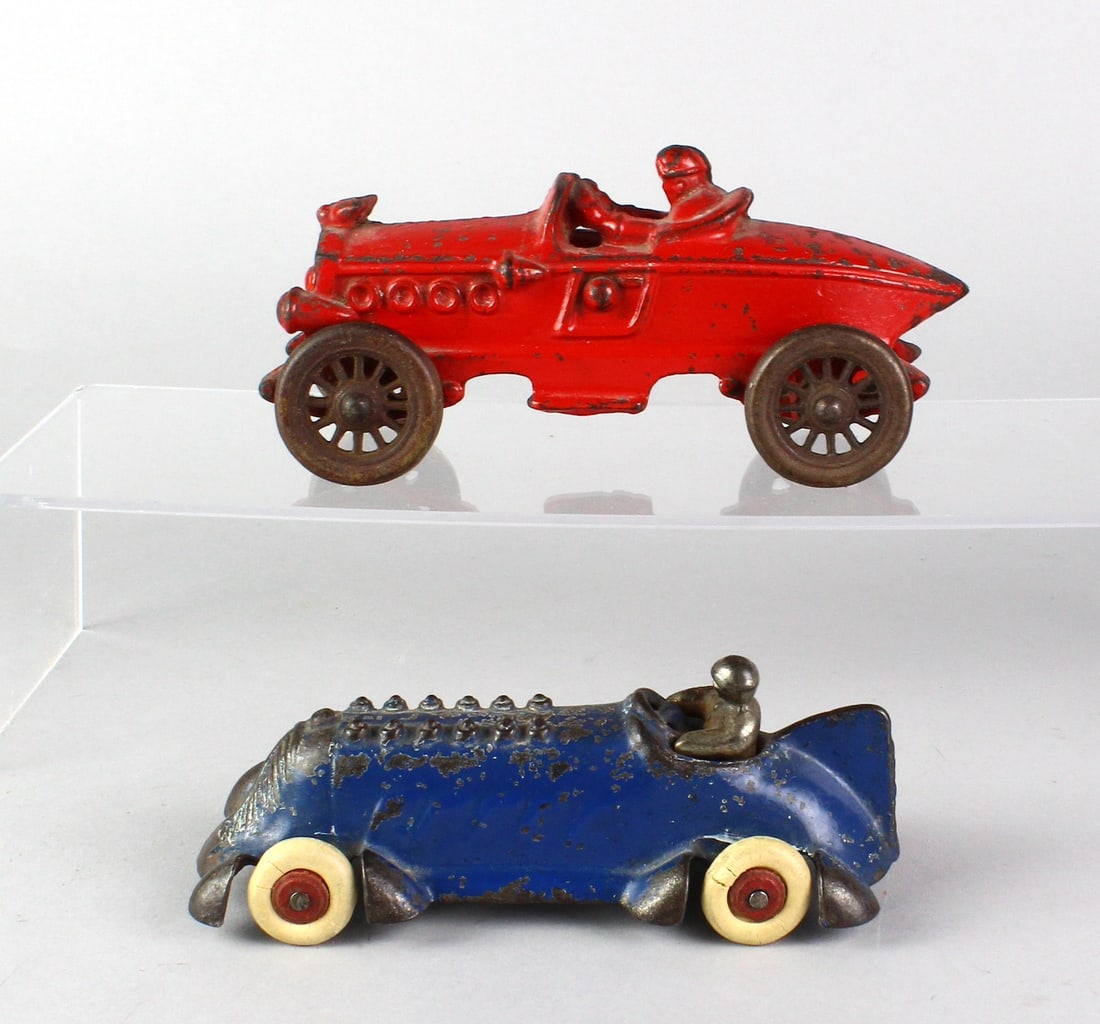 Pair of Cast Iron Race Cars (1 of 4)