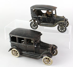 Arcade Cast Iron Ford Sedans with Drivers