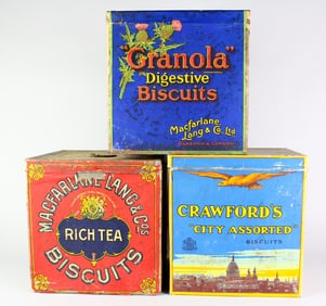 Large McFarlane & Crawford English Biscuit Tins