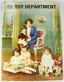 1910 John Wanamaker Toy Store Poster & Catalog Filled w Tin TOYS