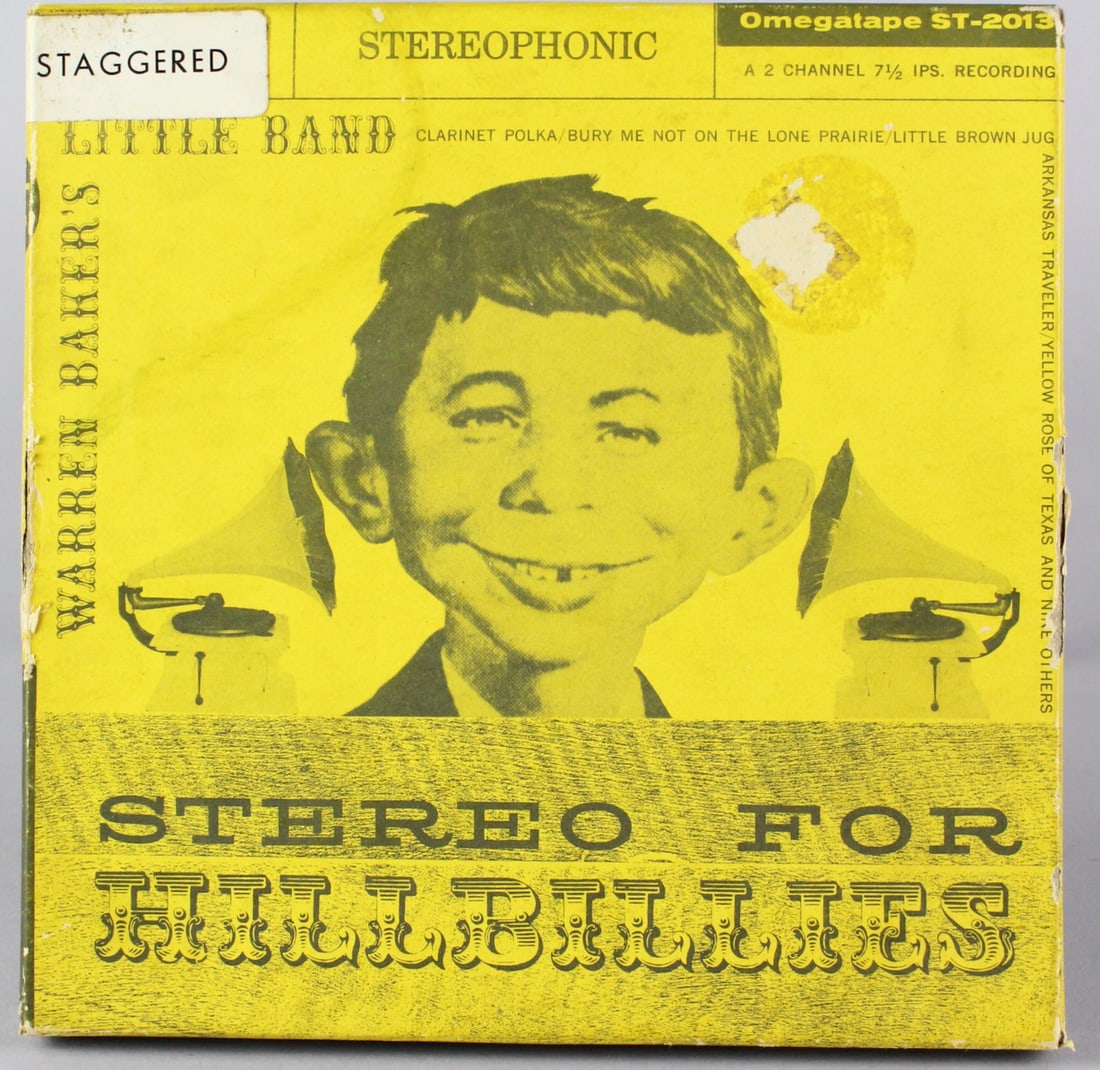 Rare Mad Magazine Reel to Reel Stereo for Hillbillies: Rare Mad Magazine Reel to Reel Stereo for Hillbillies. Original tape reel in the original box. Warren Baker\'s little Band.