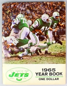 1965 New York Jets Yearbook Namath Rookie Year