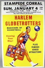 Vintage Harlem Globetrotters Advertising Poster