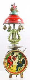 German Black Banjo Player Wind Up Tin Toy