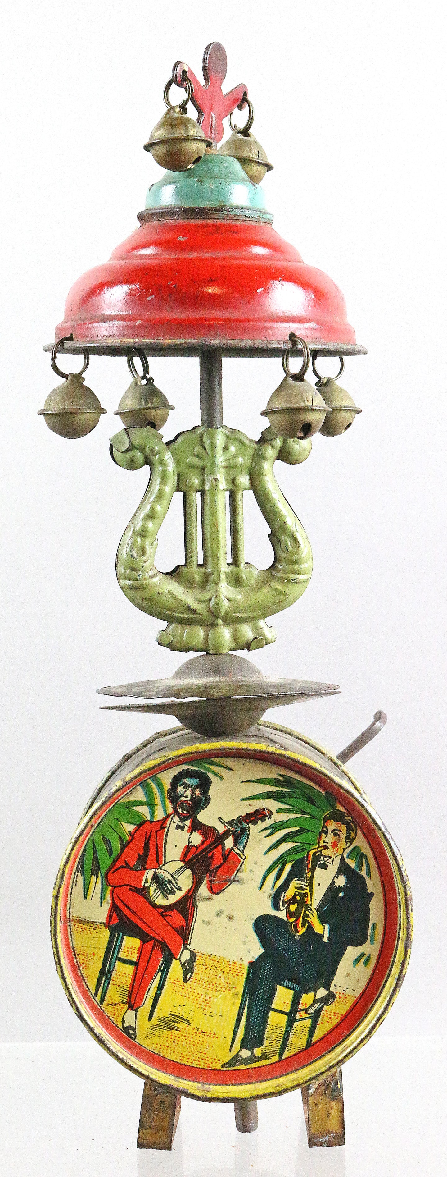 German Black Banjo Player Wind Up Tin Toy (1 of 4)