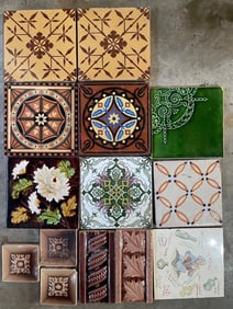 19th Century Arts & Crafts Tiles- Godwin, Cambridge, Minton, Trent on Stoke