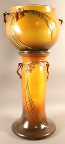 Roseville Pinecone Jardinière and Pedestal