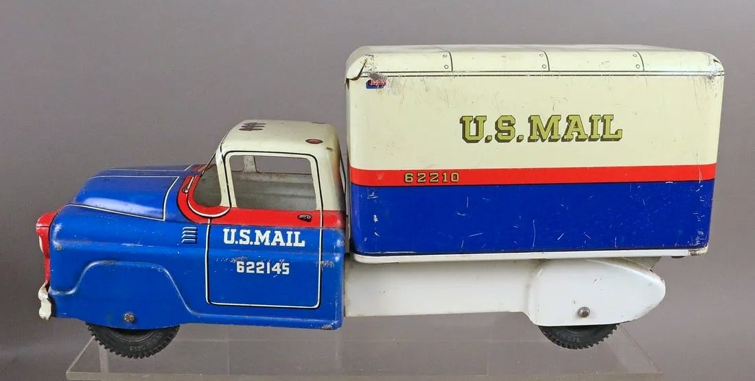 Marx Pressed Steel US Mail Truck: Marx Pressed Steel US Mail Truck 14 inches