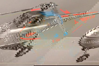 Alps Sikorsky YS 55 Helicopter Tin Litho Batt Op Japan