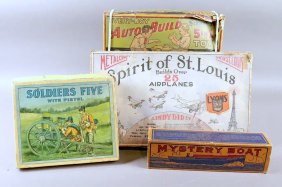 Metalcraft Airplane, Schoenhut, Mystery Boat Boxed Toy Lot