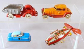 Hubley Cast Iron Car , German Wind Up Sky Flyer Lot