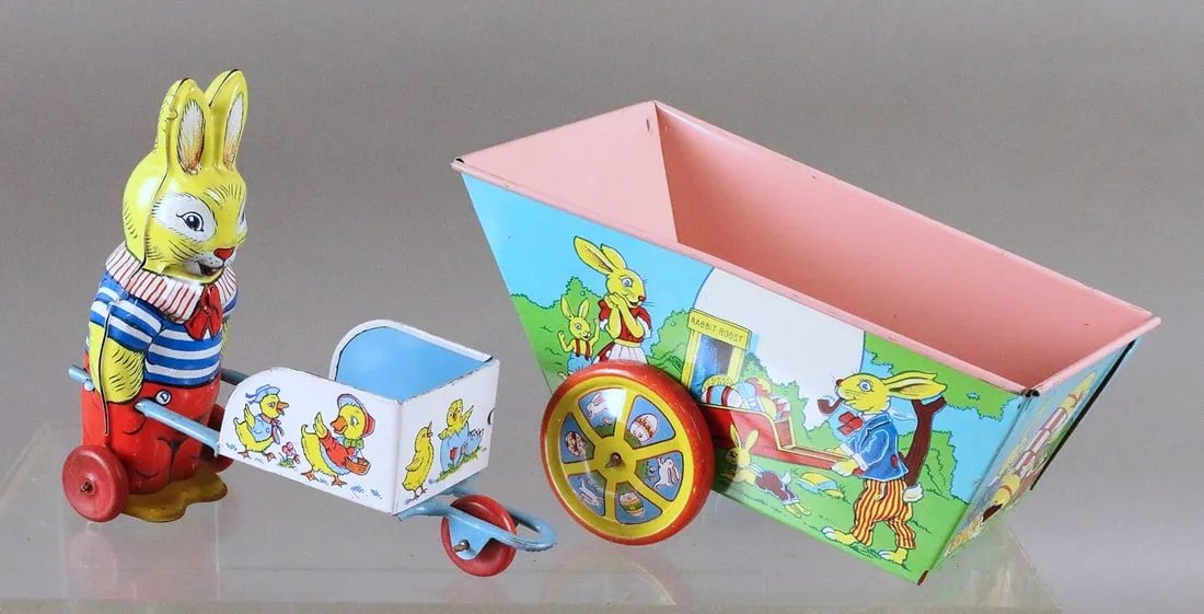 J Chein Bunny Cart Lot NOS (1 of 2)