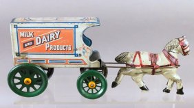 Strauss Milk and Dairy Horse Drawn Tin Litho Cart