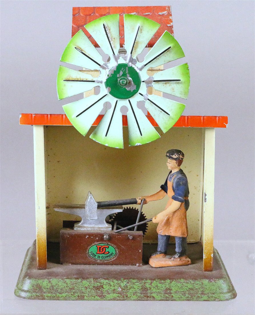 Doll et Cie German Blacksmith Steam Toy Tin Litho (1 of 3)