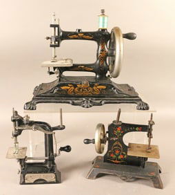 Toy Sewing Machine Lot 1900s Cast Iron