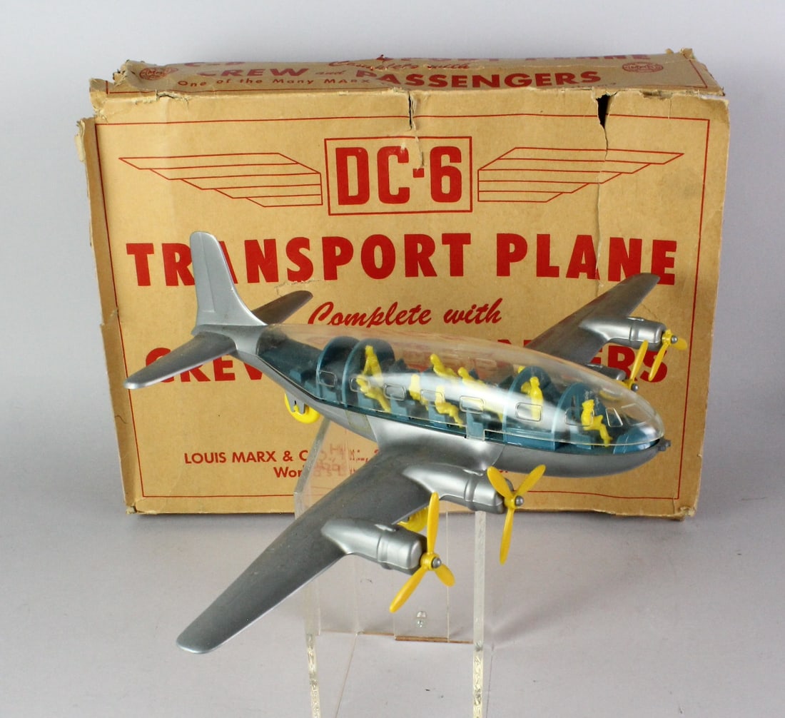 Marx DC-6 Transport Plane with Crew &Passengers in Box (1 of 4)