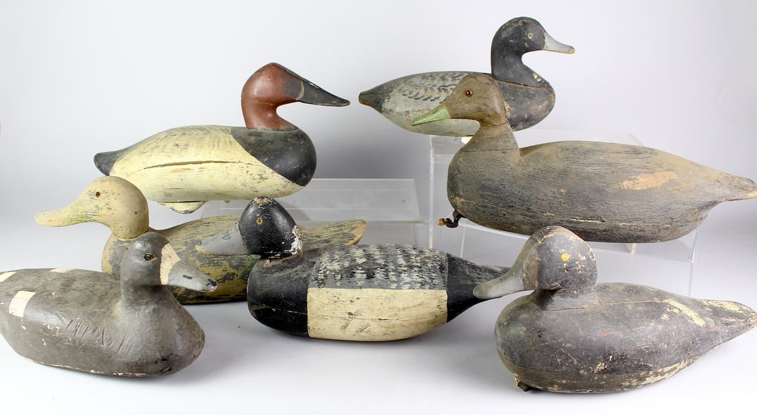 7 Carved Duck Decoys Hays, Havre De Grace MD (1 of 8)