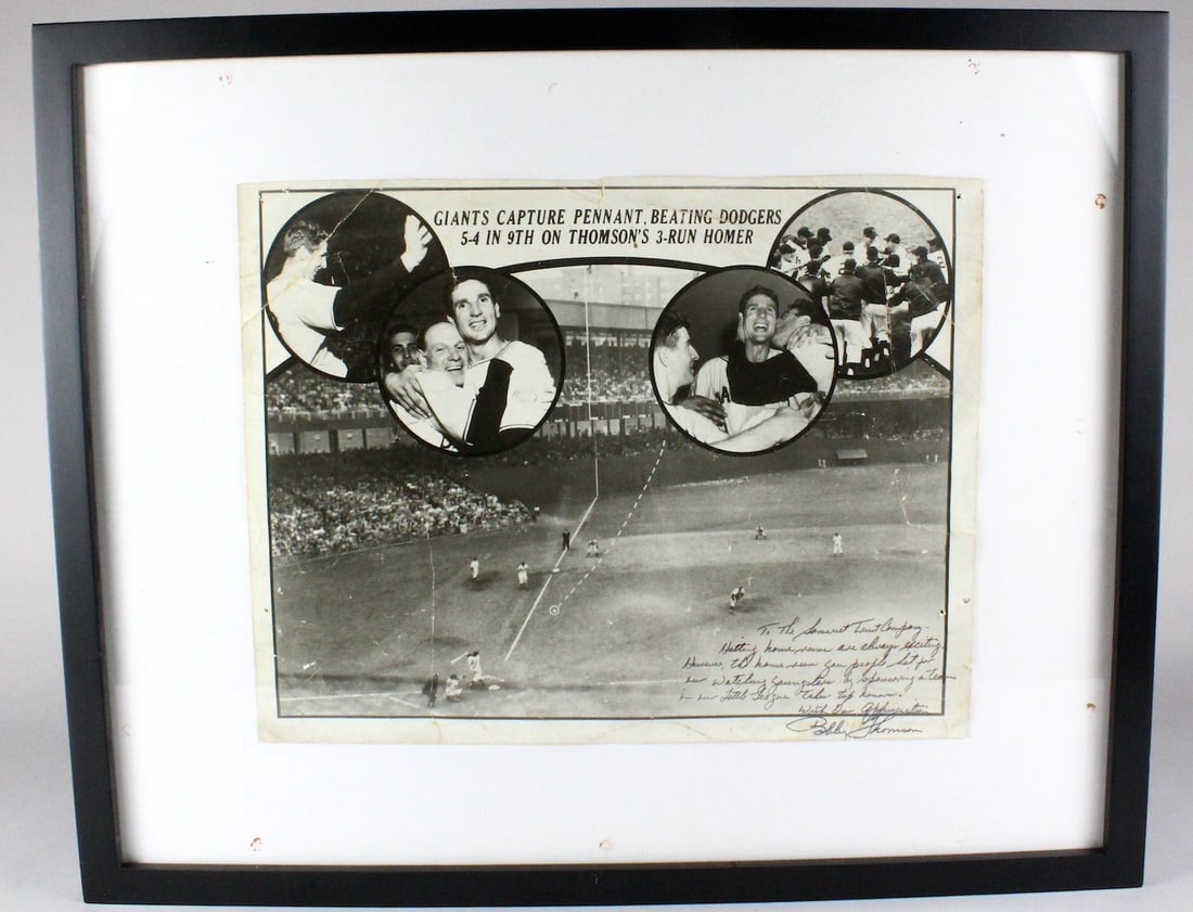 Bobby Thomson's Famous Home Run Signed Photo (1 of 3)