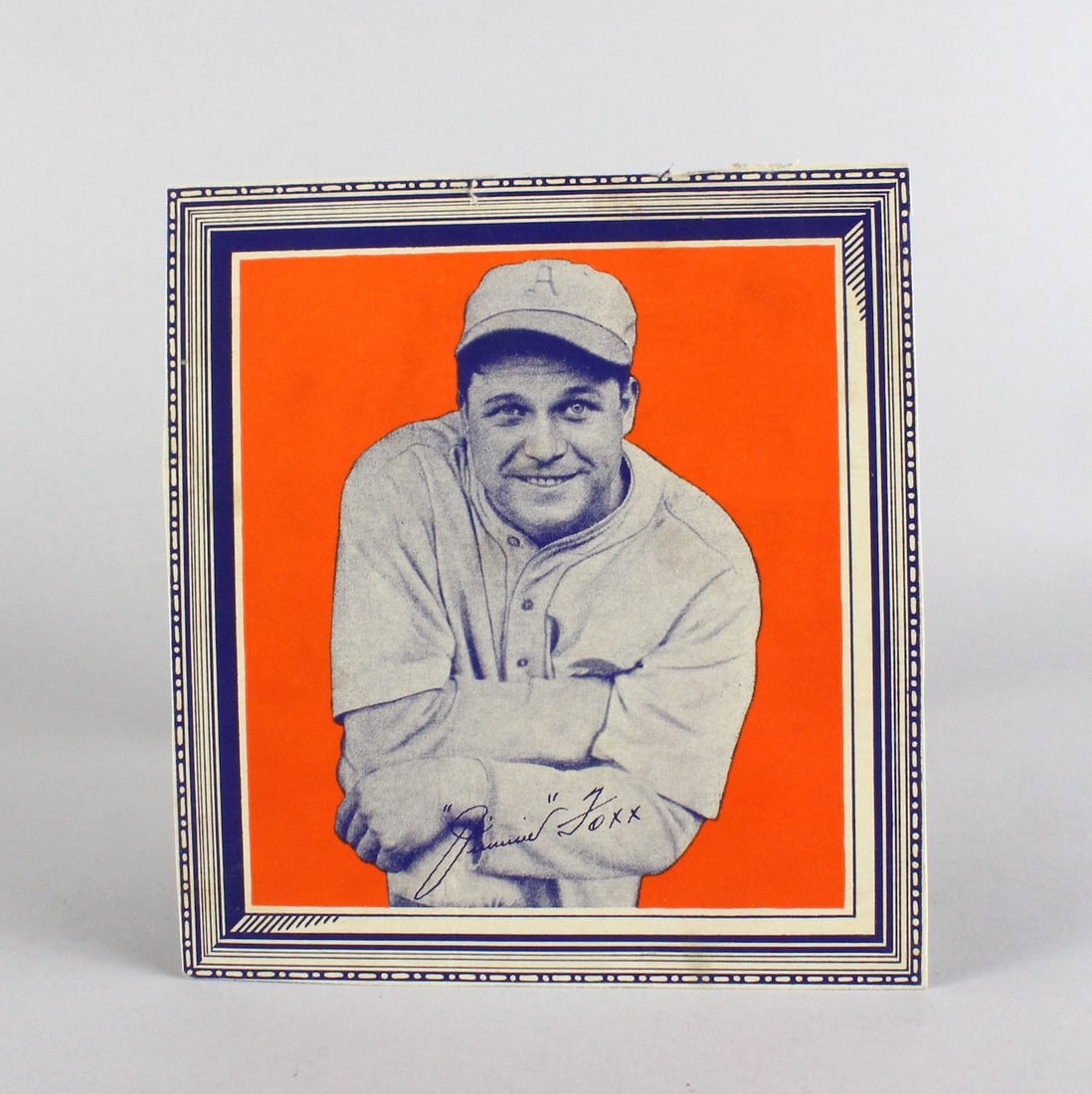 1935 Jimmie Foxx A's Baseball Team Wheaties Cereal Panel: 1935 Jimmie Foxx Wheaties Cereal Panel. Fine crisp bright image and card.