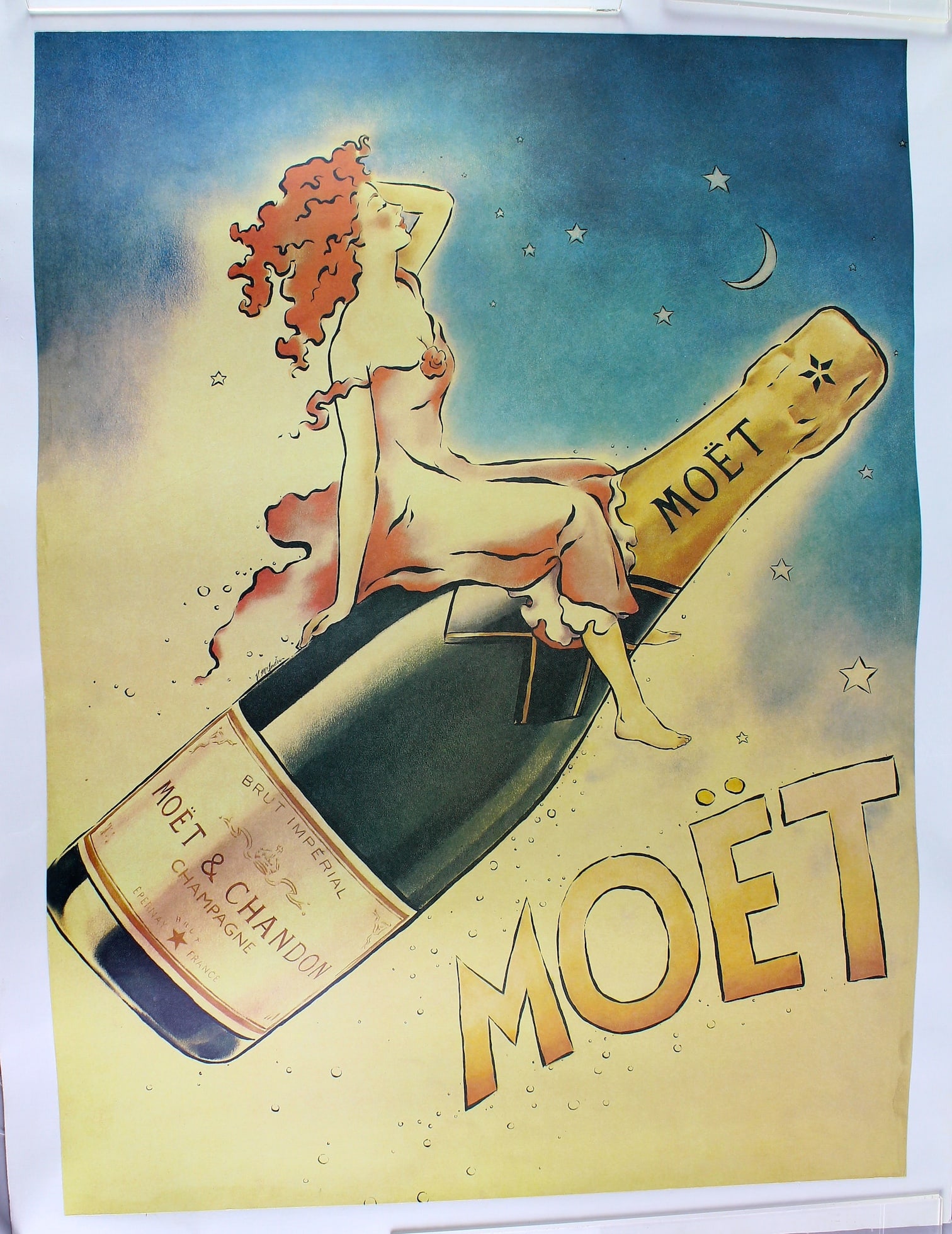 Moet et Chandon Champagne Poster Linen Backed (1 of 1)