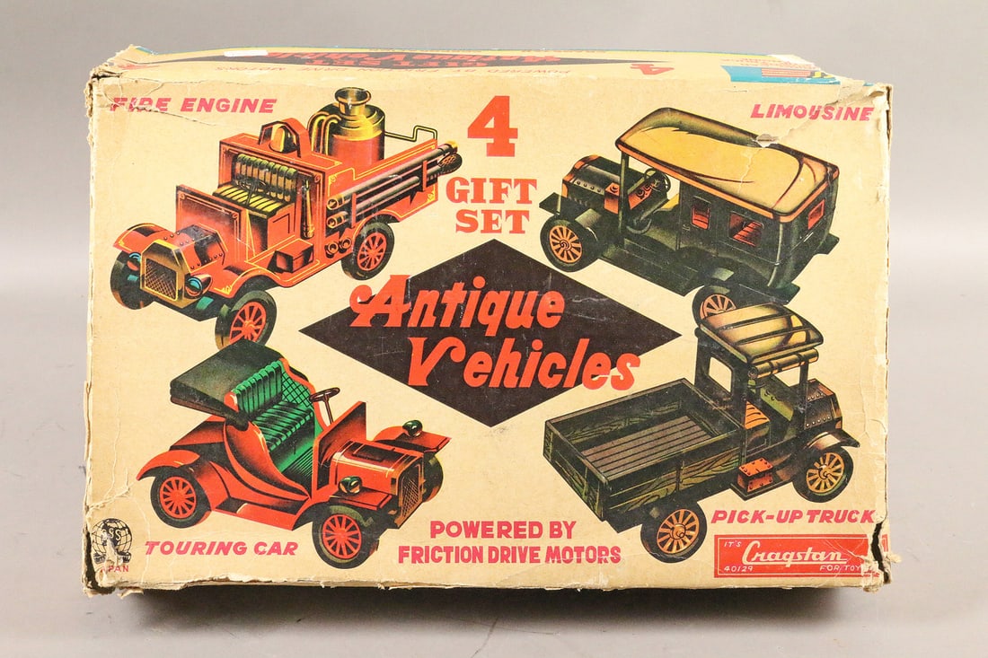 Cragston Antique Vehicle Boxed Set Friction Cars (1 of 3)