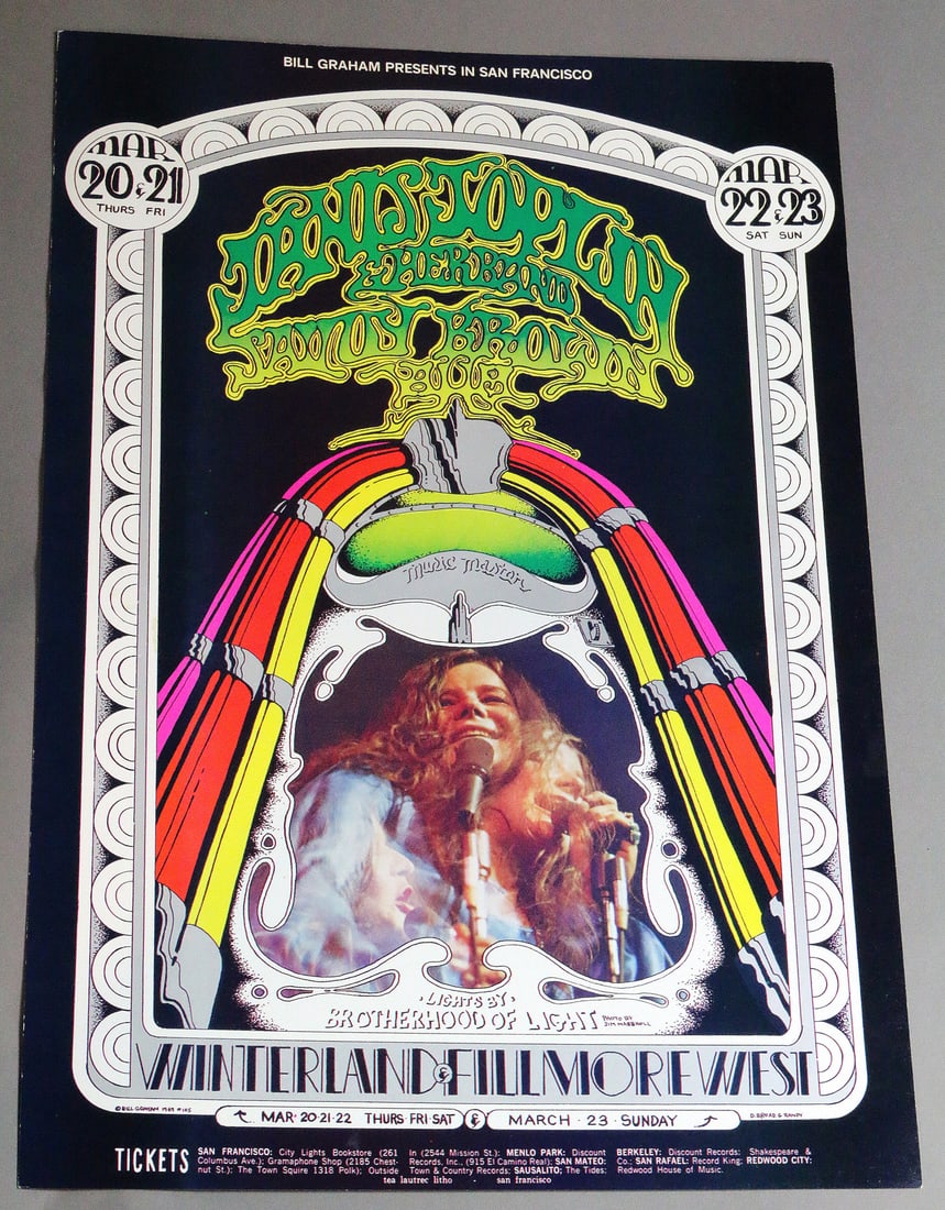Janis Joplin BG165 2nd Print Poster EX (1 of 3)