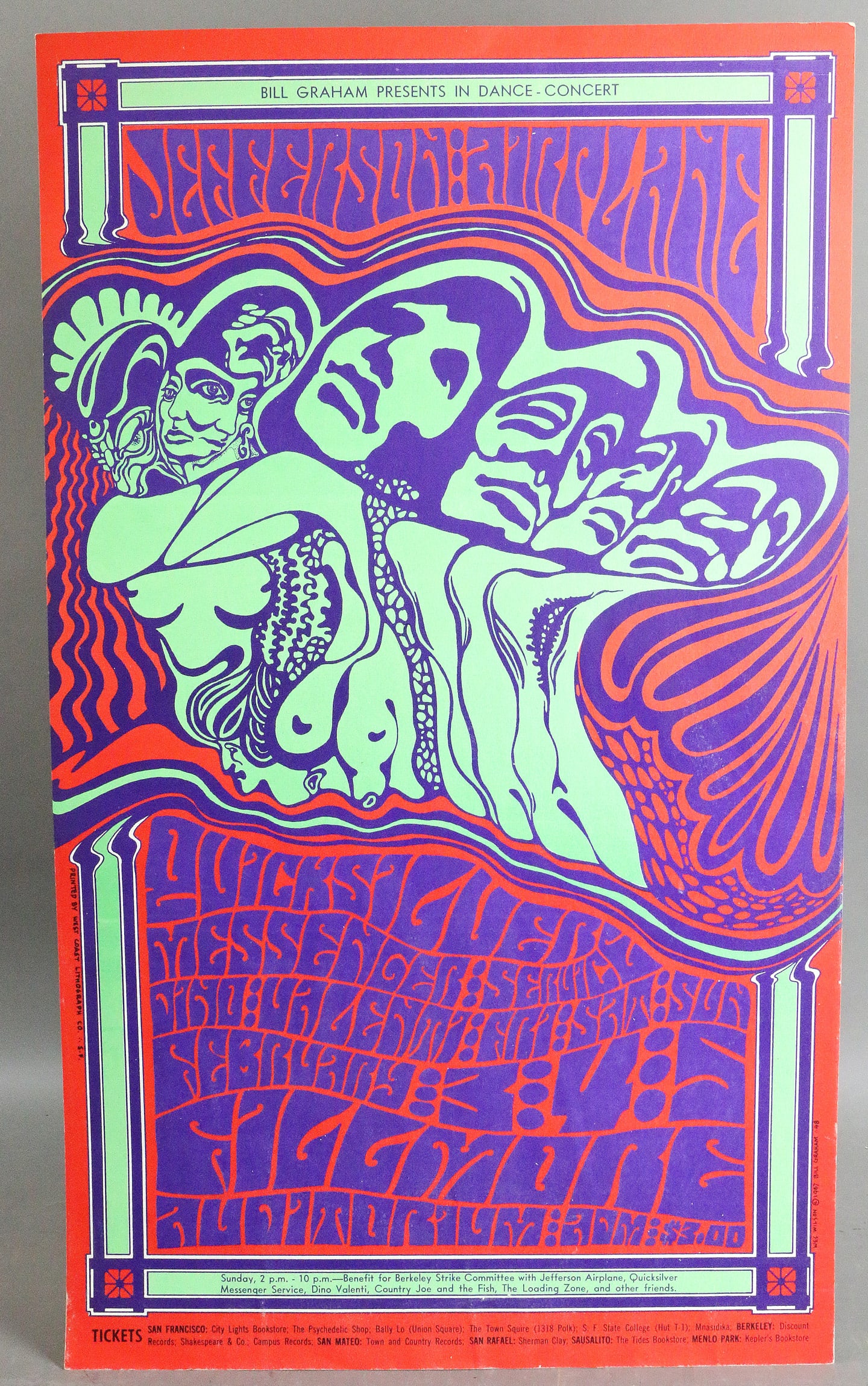 Jefferson Airplane BG48 1st Print Poster Type3 EX (1 of 4)
