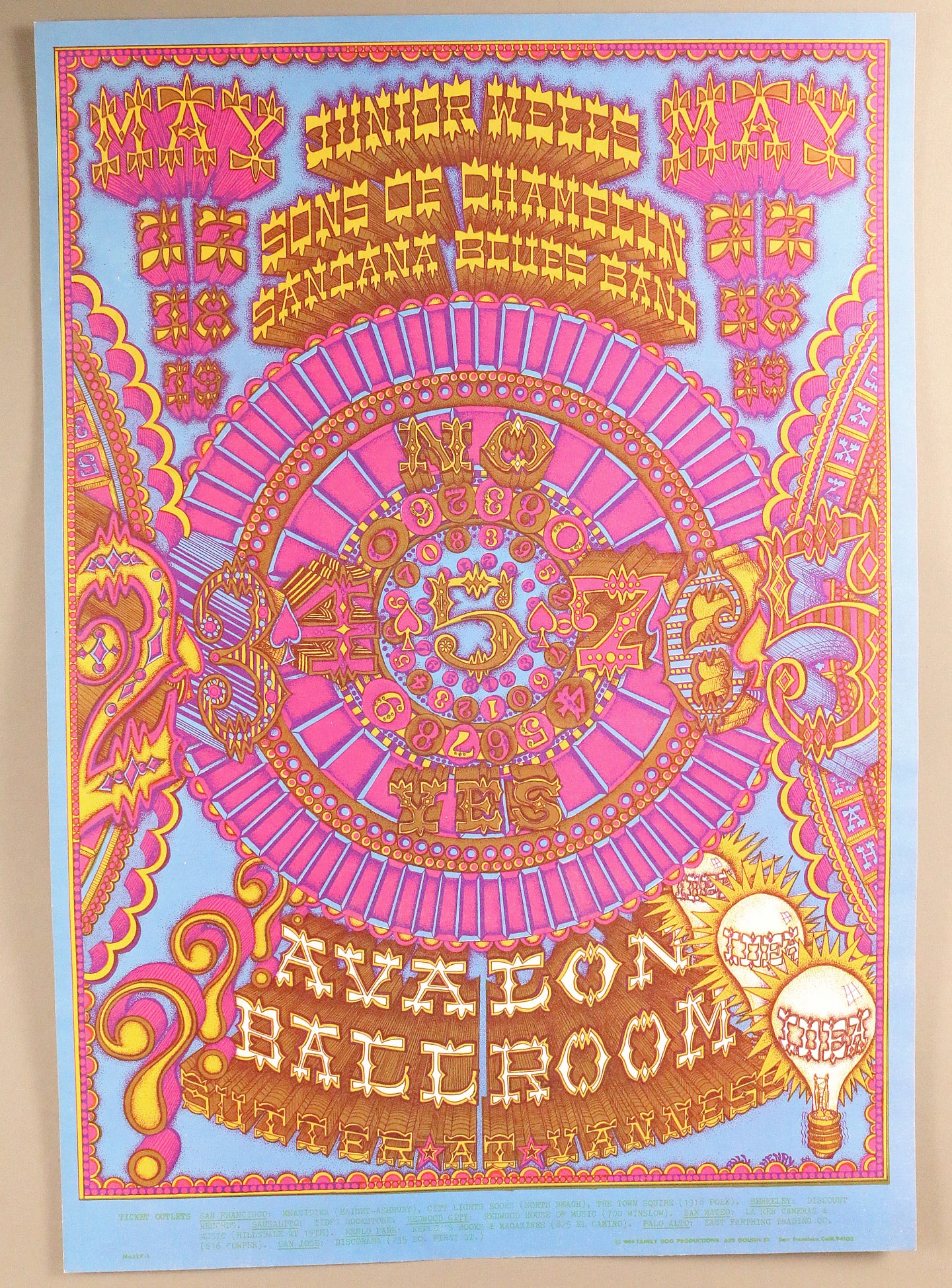 Santana Junior Wells Poster FD110 1st Printing EX (1 of 3)