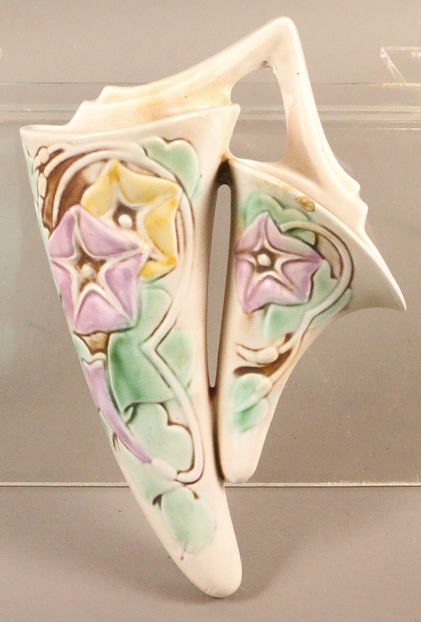 Roseville Morning Glory Wall Pocket: Roseville Morning Glory Wall Pocket, 1275-8, white, 8 inches