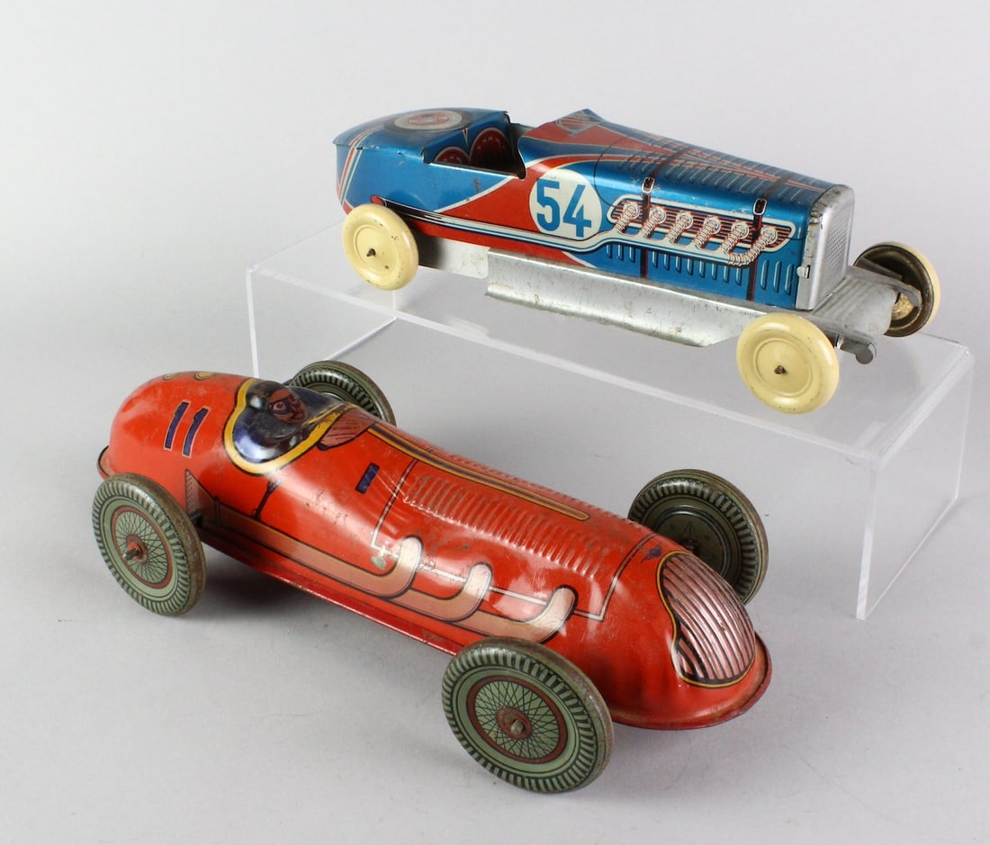 Mettoy & ML Two Large Tin Litho Race Cars (1 of 6)