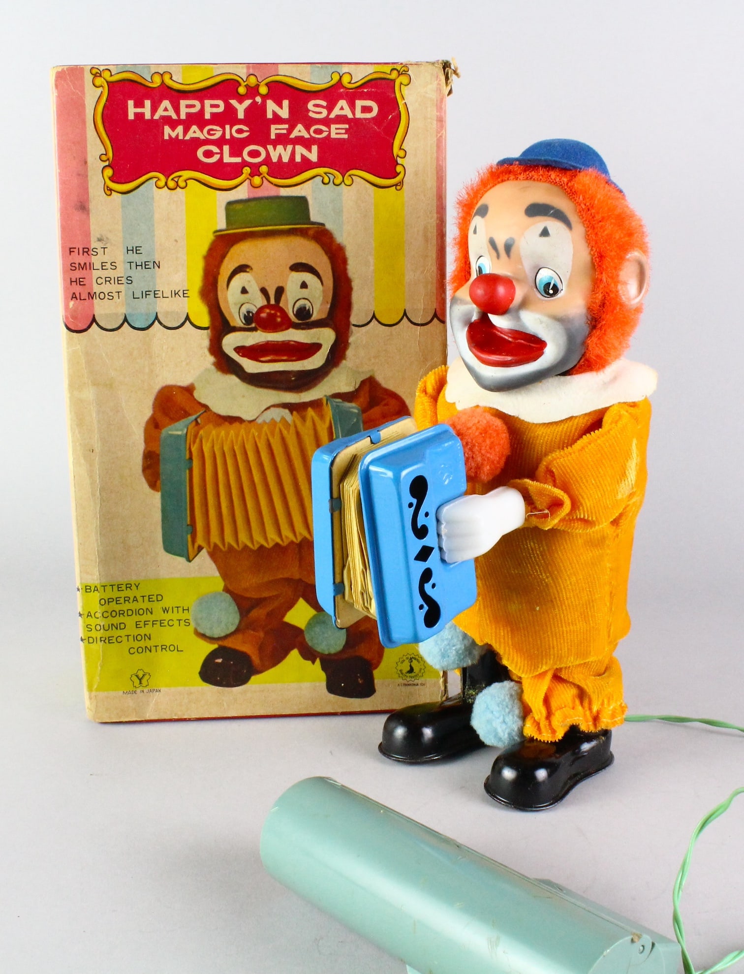 Japan Batt Op Happy Sad Clown Mint In Box Yonezawa (1 of 4)