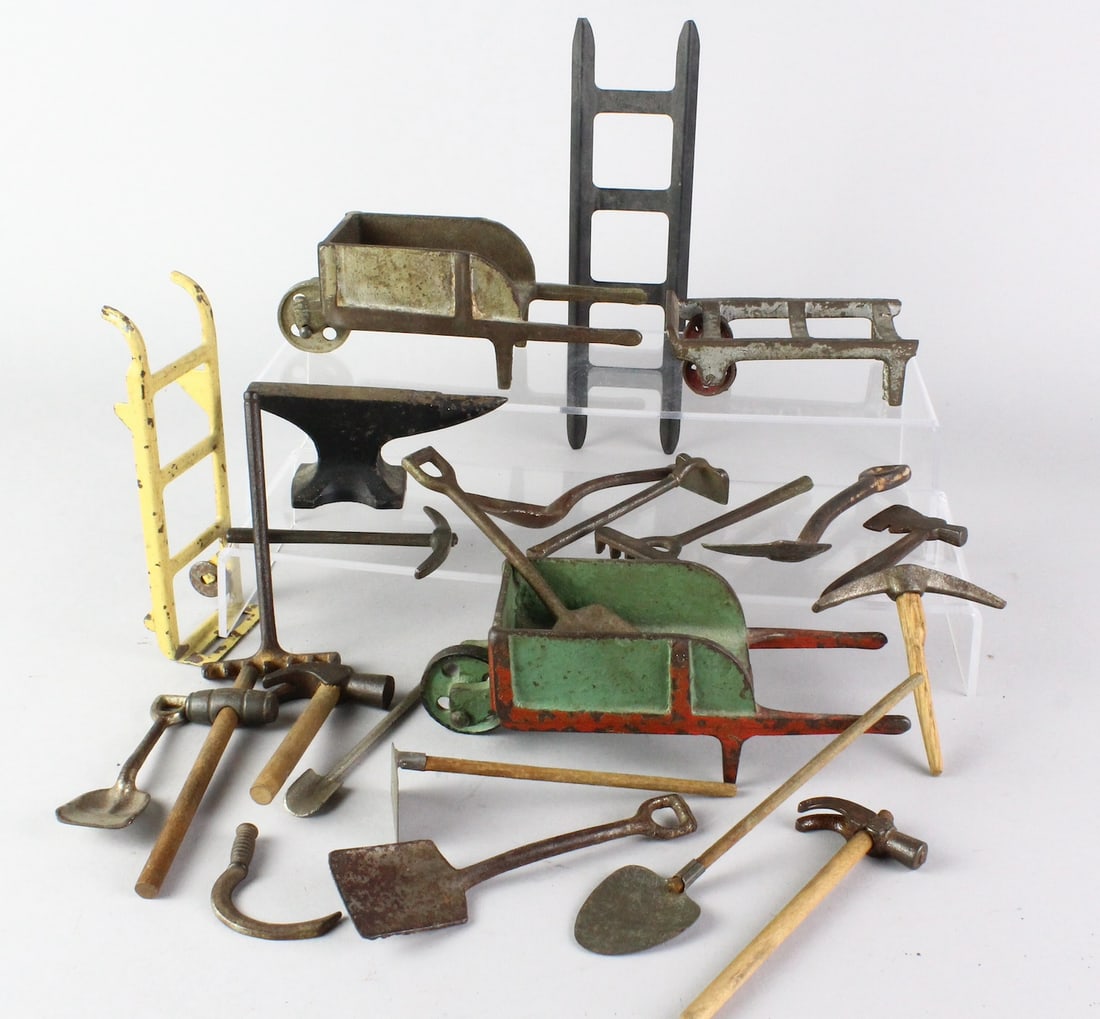 Arcade Cast Iron Tools & Wheel Barrows & Anvil Large Lot! (1 of 2)