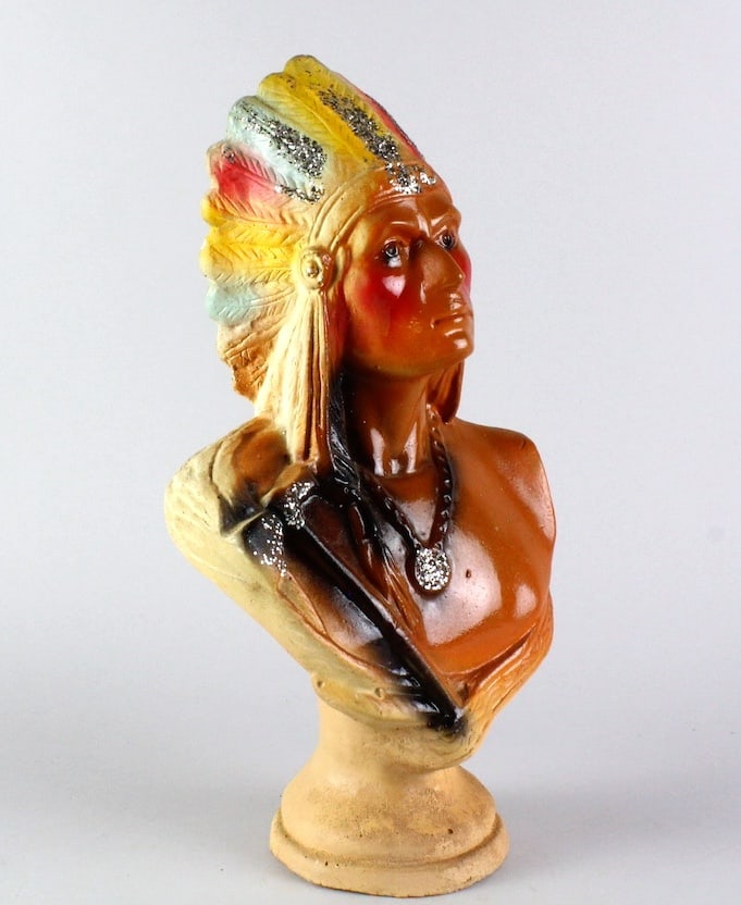 1940s Carnival Chalkware Indian Bank (1 of 4)