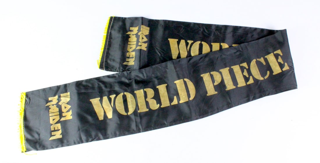 1983 Iron Maiden WORLD PIECE Tour Banner Original: 1983 Iron Maiden WORLD PIECE Tour Banner Original