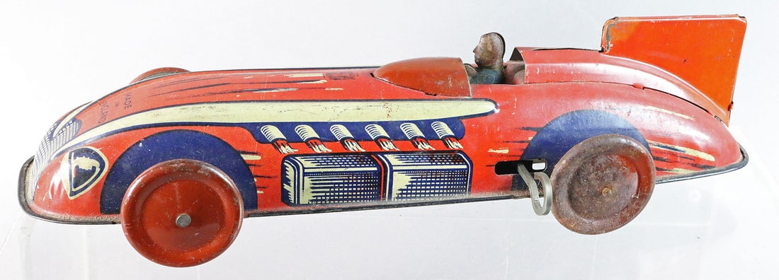 Wells England Wind Up Racer Tin Litho (1 of 3)