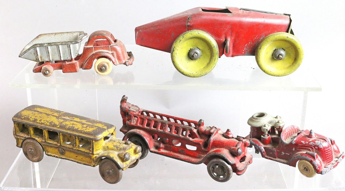 Williams Hubley Marx Cast Iron Tin Lot: Williams Hubley Marx Cast Iron Tin Lot4,4,5,5,6 inches