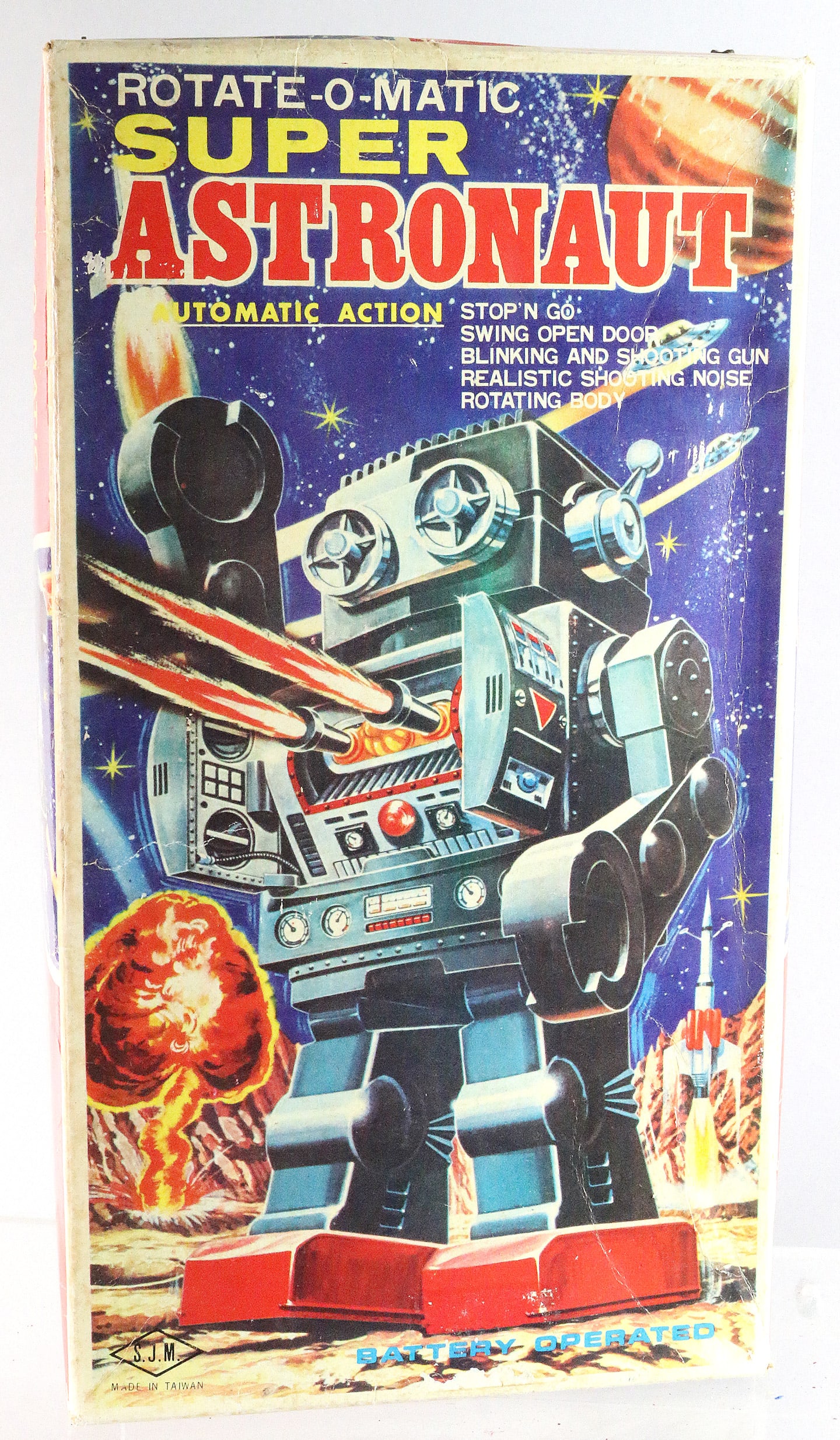Super Astronaut Batt Op Tin Litho Robot In Box Japan (1 of 4)