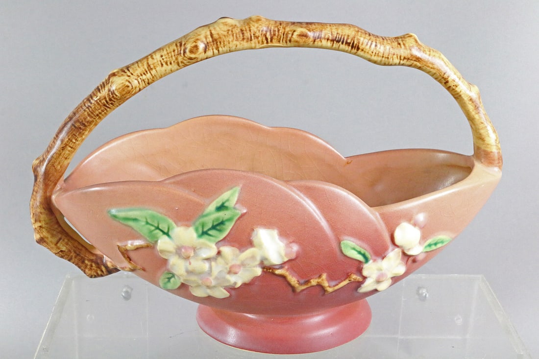 Roseville Apple Blossom Basket: Roseville Apple Blossom Basket 310-10