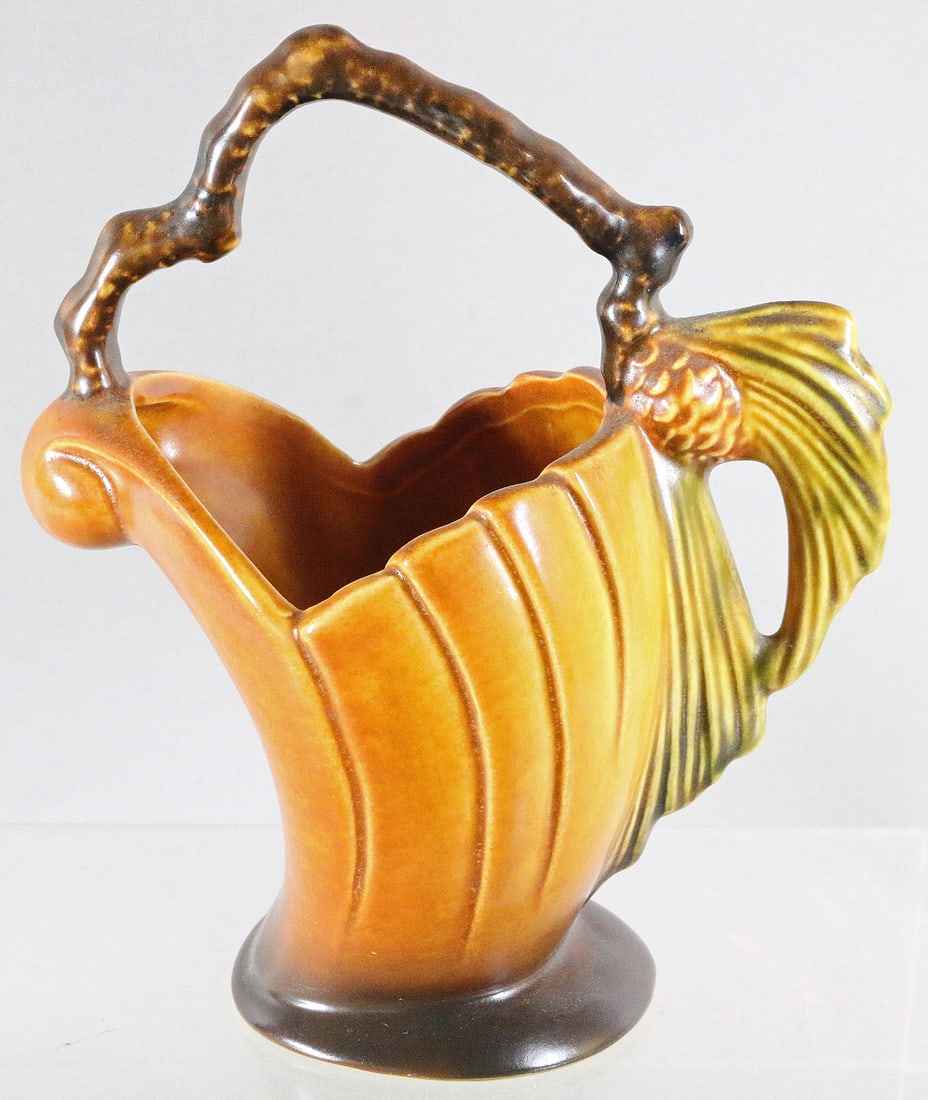 Roseville Pinecone Handled Basket (1 of 3)