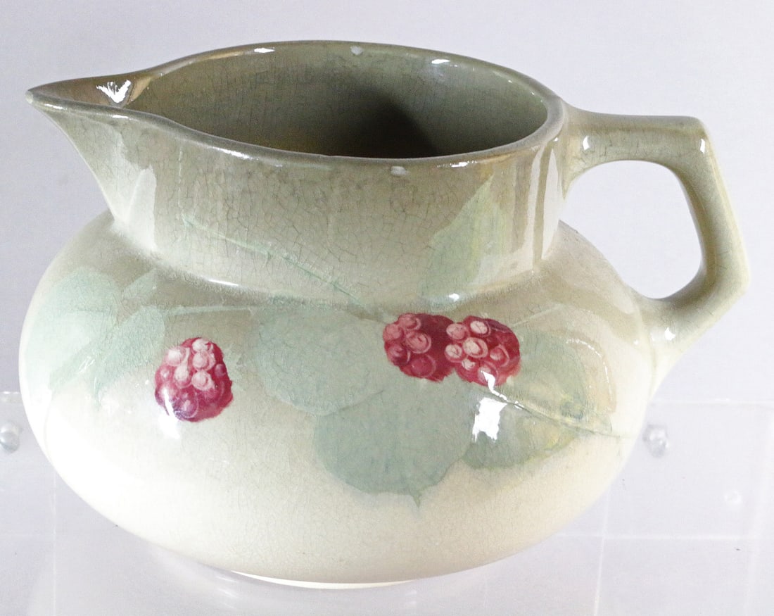 Roseville Rozane Hand Painted Pitcher: Roseville Rozane Hand Painted Pitcher tiny base chip,hairline