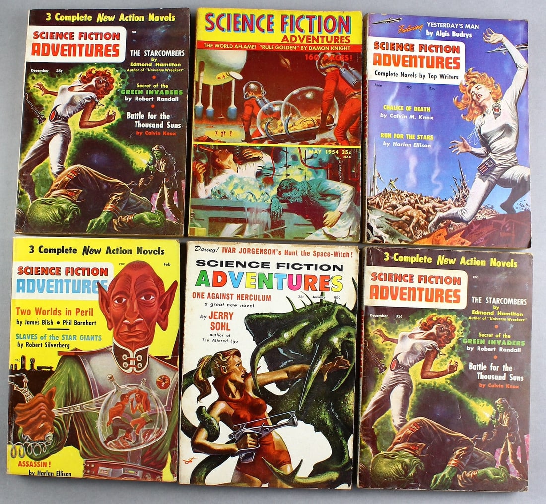 1950s Science Fiction Adventures: 1950s Science Fiction Adventures includes 2 December issues of Green Invaders, Martians. Run for the Stars by Harlan Ellison.