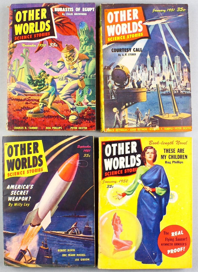 1950-1952 Other Worlds Science Fiction, Martian Covers 9 Issues: 1950-1952 Other Worlds Science Fiction, Martian Covers