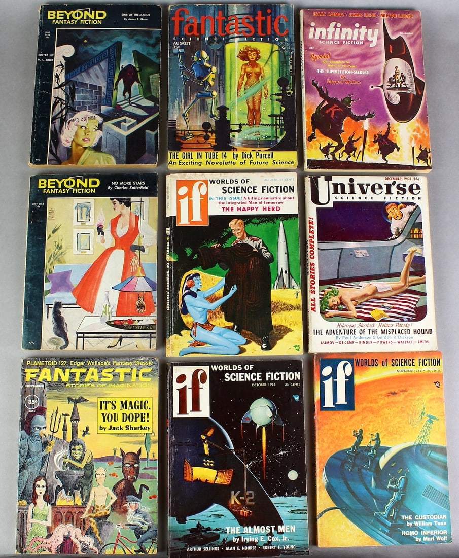 1950s IF, Beyond, Universe, Infinity Science Fiction: 1953-1955 IF, Beyond Fiction, Universe, Infinity, Fantastic Science Fiction & Fantasy issues.