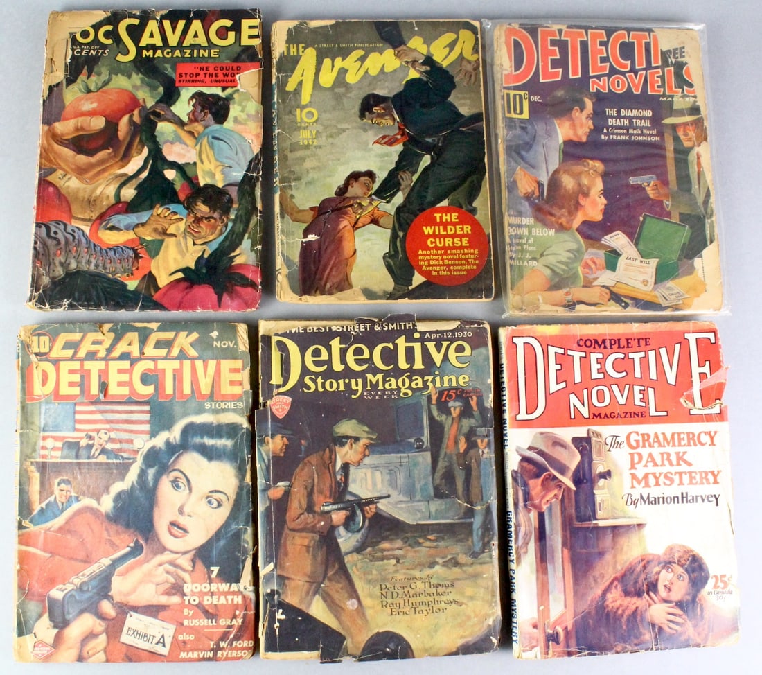 6 Detective Pulps 1920s-1930s Doc Savage, Crack Detective etc. (1 of 1)