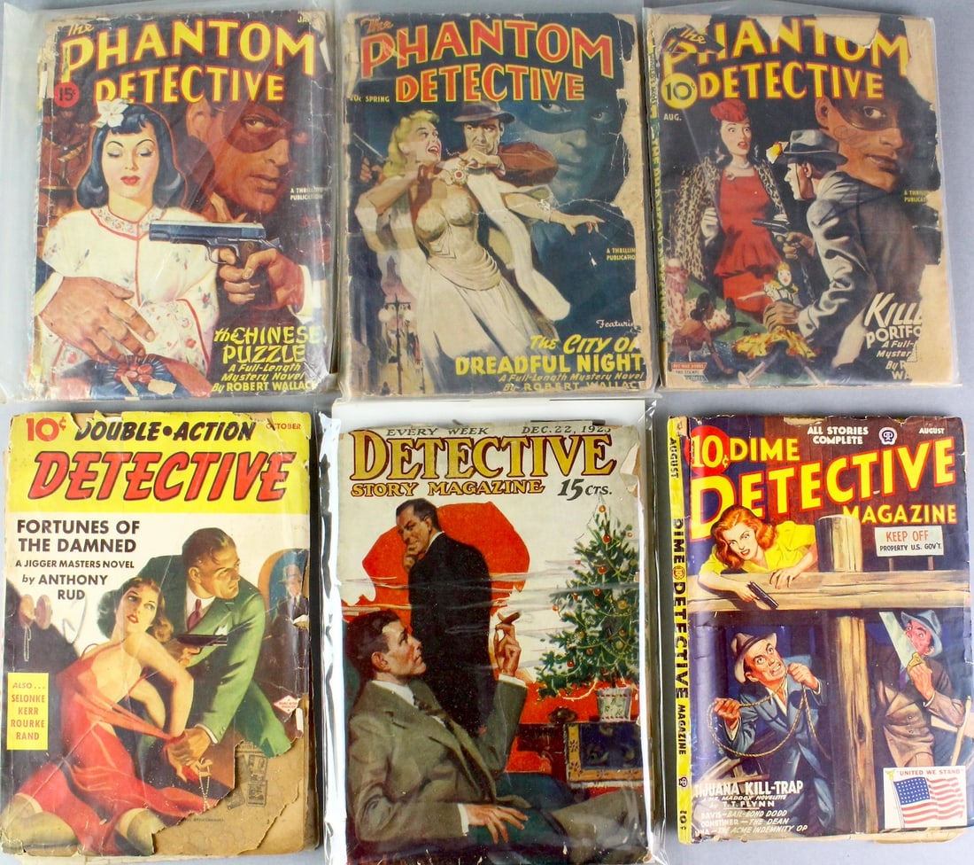 6 Phantom Detective & Dime Detective Pulps 1920s-1930s (1 of 2)