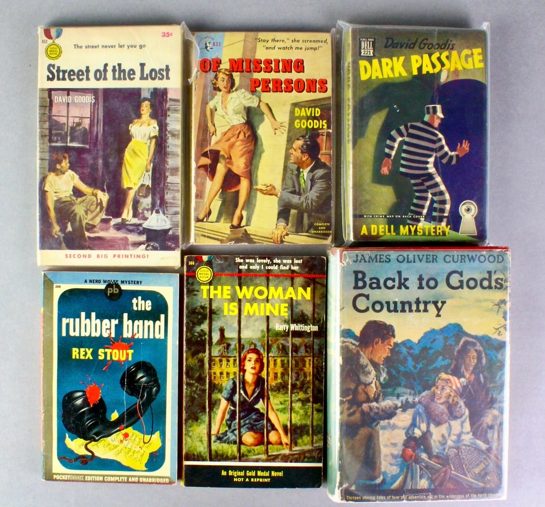 1940s Paperback Pulps 6- David Goodis, Rex Stout, Harry Whitington& (1 of 2)