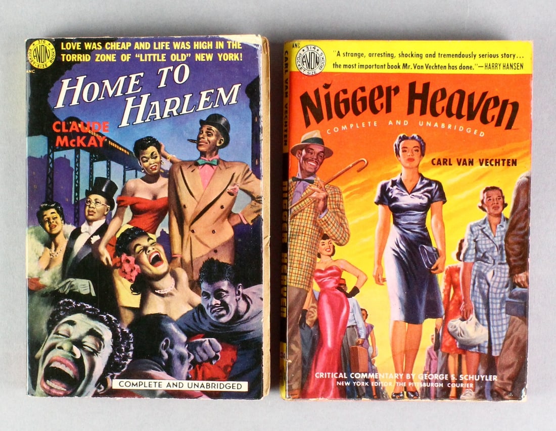 1951 Black Harlem Avon Paperback Pulps: 1950s Black Harlem Paperback Pulps. Claude McKay- Home to Harlem and famous controversial Carl Van Vechen ----- Heaven. The book is set during the Harlem Renaissance in the United States in the 1920s.
