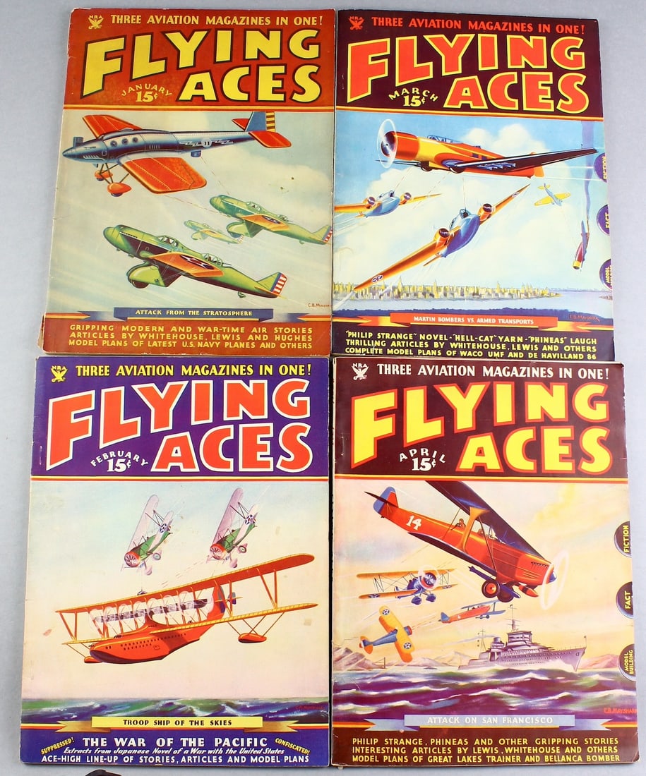 1935 Flying Aces, Aviation Pulps: 1935 Flying Aces, Aviation Pulps. Great condition.
