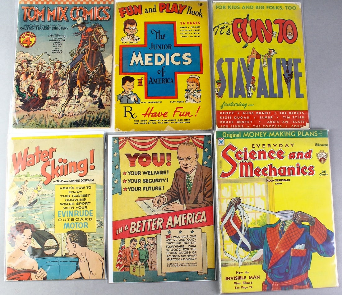Promo Comics 1950s- Tom Mix, Invisible Man, Bugs, Eisenhower (1 of 1)